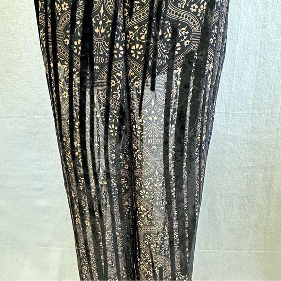 Topshop sheer pants with built in shorts velvet stripe detail size 12 goth - Picture 7 of 15
